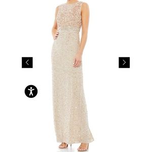 Elegant Cream Sleeveless Gown
